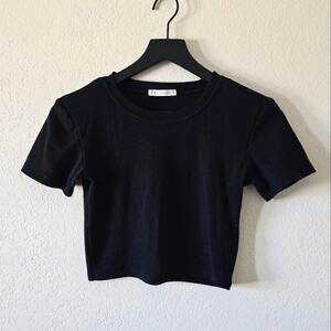 Zara Black Crop Tee